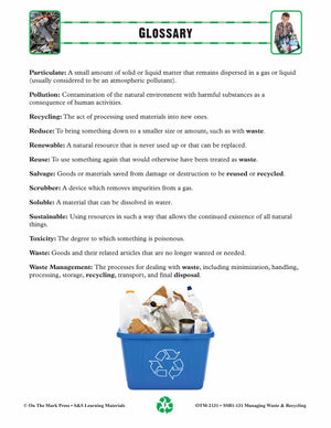 Waste & Recycling Glossary Lesson Gr. 5-8