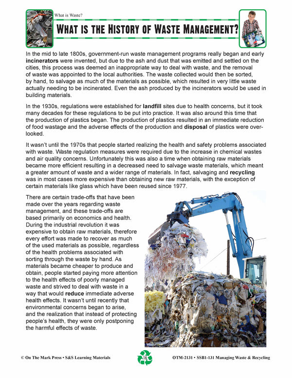 What is the History of Waste Management? Lesson Gr. 58