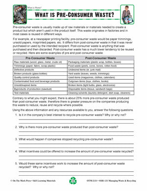 What are Pre-Consumer and Post- Consumer Waste? Lesson Grades  5-8