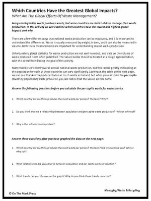 Which Countries Have the Greatest Global Impact on Waste? Lesson Gr. 5-8