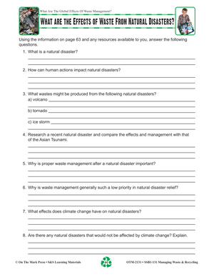 What are the Effects of Waste from Natural Disasters? Lesson Grade 5-8