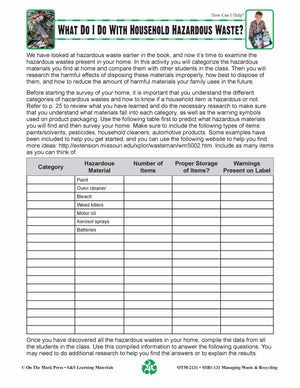 What Do I Do With Household Hazardous Waste? Lesson Grades 5-8