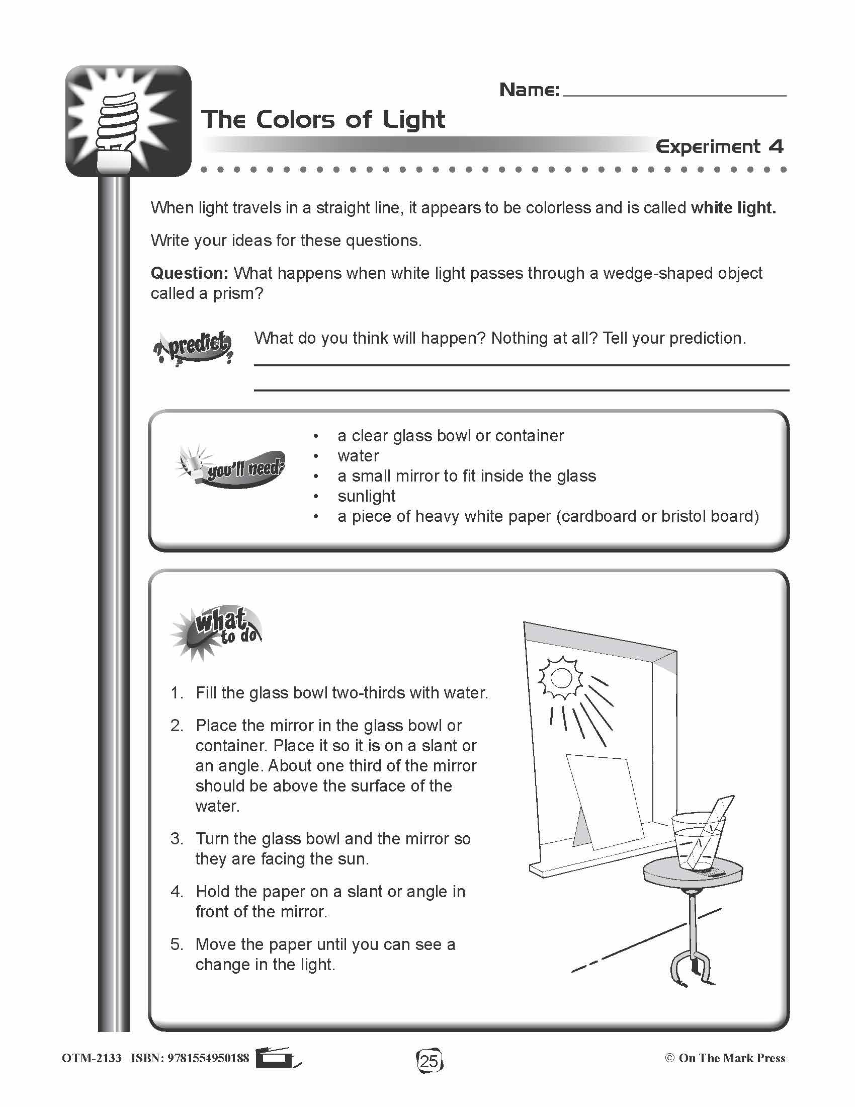Lessons On Light The Colors of Light Lesson Plan Grades 4-6
