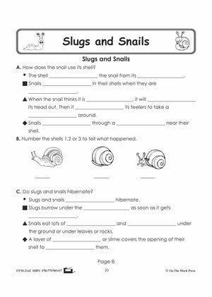 Slugs & Snails Student Booklet Grades 1-3