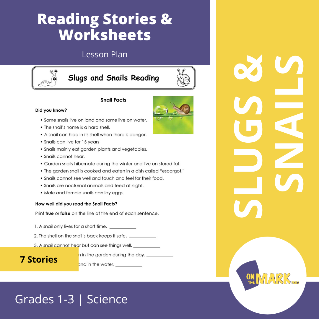 Slug Worksheet Slugs & Snails Reading Stories & Worksheets Grades 1-3