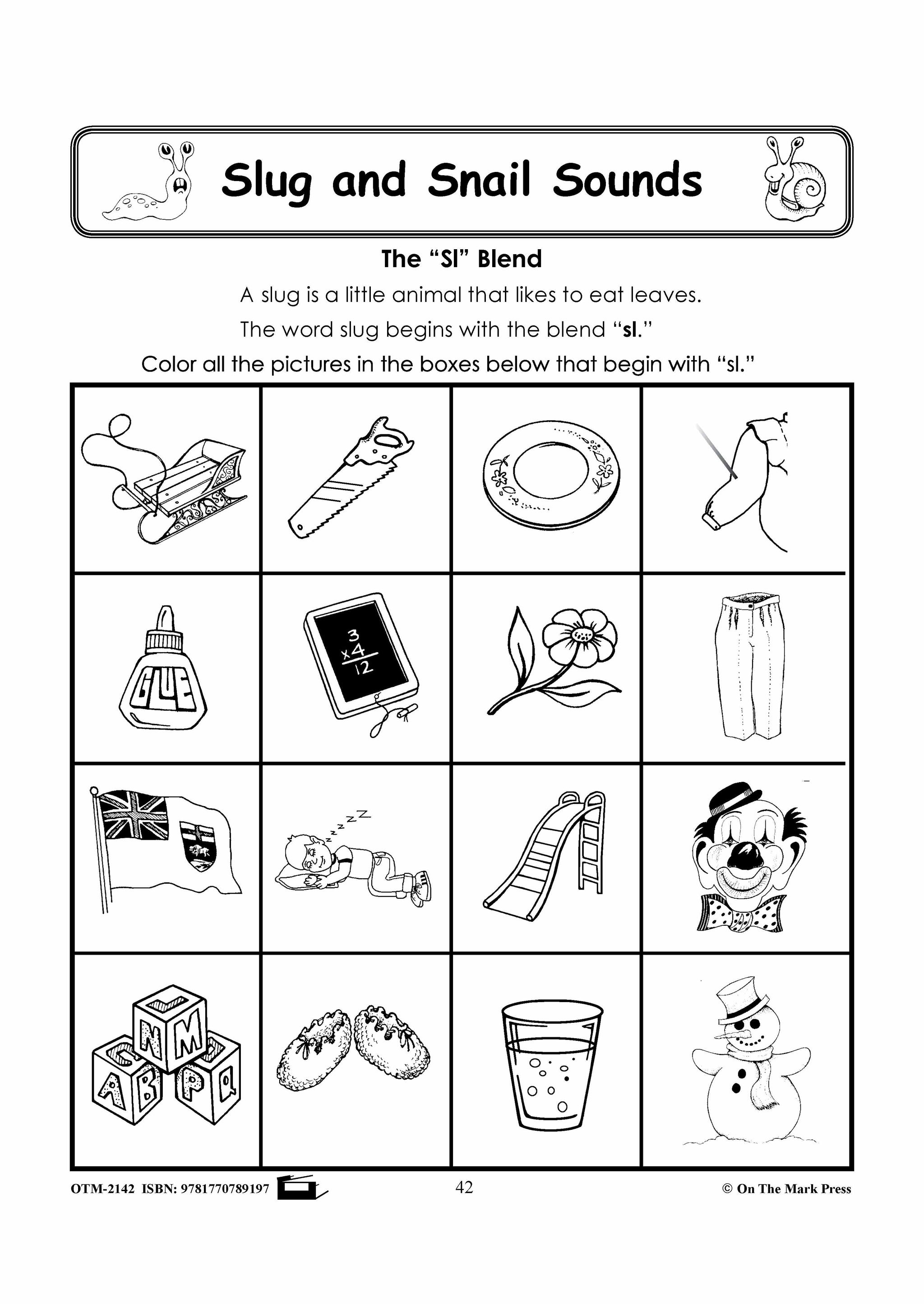 Slug Worksheet Slugs & Snails Phonics Worksheets Grades 1-3