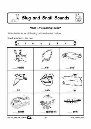 Slugs & Snails Phonics Worksheets Grades 1-3