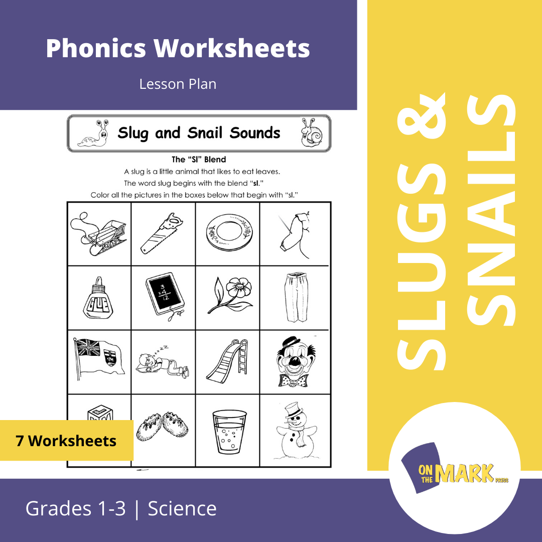 Slugs & Snails Phonics Worksheets Grades 1-3