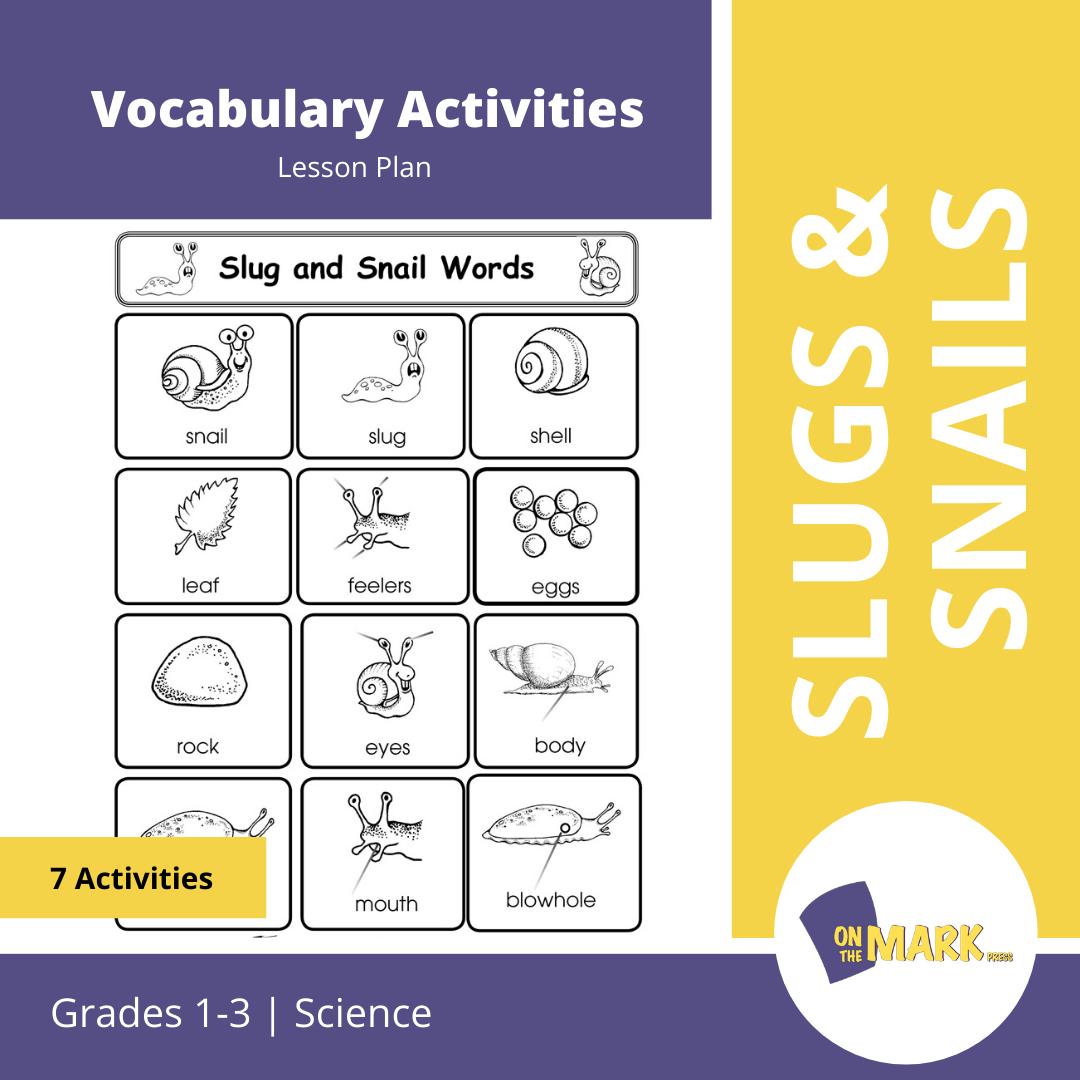 Slugs & Snails Vocabulary Activities Grades 1-3