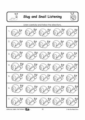 Slugs & Snails Listening & Following Directions Activities Grades 1-3