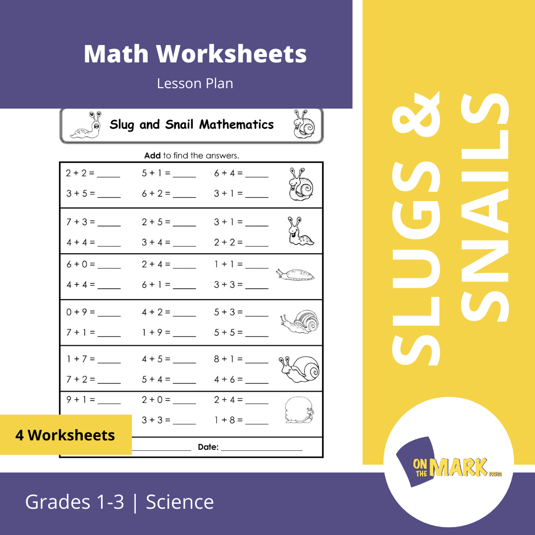 Slugs & Snails Math Activities Grades 1-3