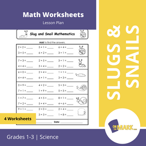 Slugs & Snails Math Activities Grades 1-3