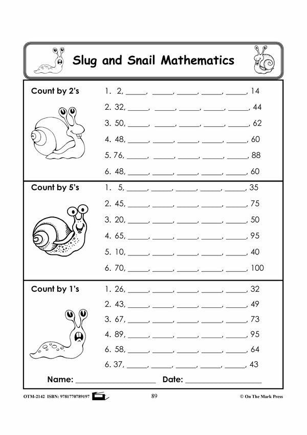 Slugs & Snails Math Activities Grades 1-3
