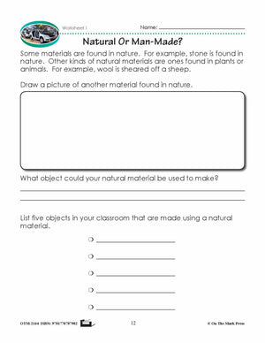 Natural Or Man-Made Objects Lesson Plan Grade 1