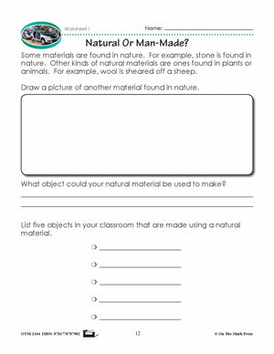 Natural Or Man-Made Objects Lesson Plan Grade 1