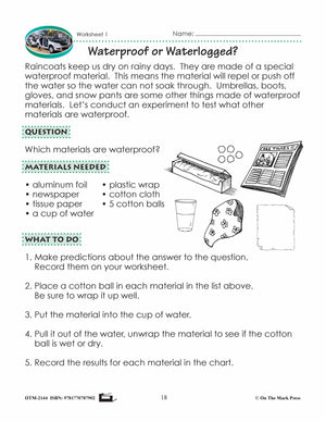 Waterproof or Waterlogged? Lesson Plan Grade 1