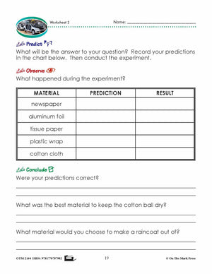 Waterproof or Waterlogged? Lesson Plan Grade 1