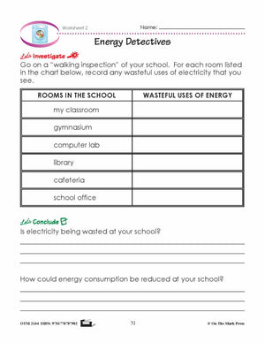 Energy Use and Conservation Lesson Plan Grade 1