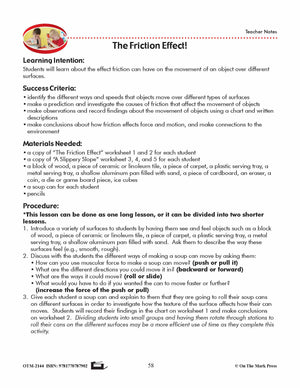 The Friction Effect Lesson Plan Grade 1