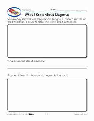 Magnetic Force Grade 1 Lesson & Five Worksheets