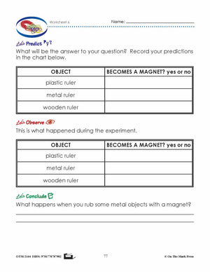 Let's Get Magnetized! Lesson & Six Worksheets Grade 1