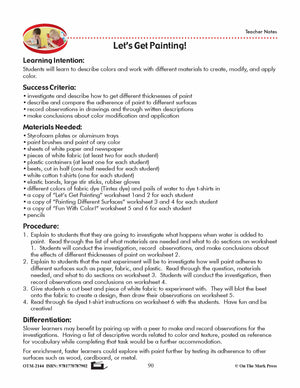 Let's Get Painting Lesson Plan Grade 1