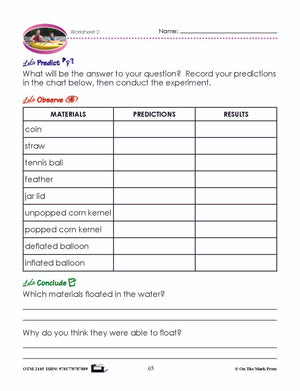 Sink or Float? Lesson Plan Grade 2