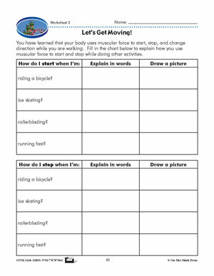 Muscular Force Grade 3 Lesson & Four Worksheets