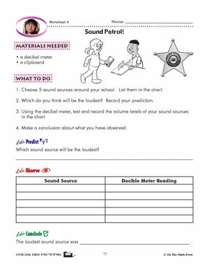 Measuring Sound Lesson & 4 Worksheets Grade 3