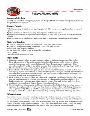Pulleys All Around Us Lesson Plan Grade 4
