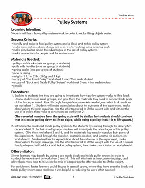 Pulley Systems Lesson Plan Grade 4