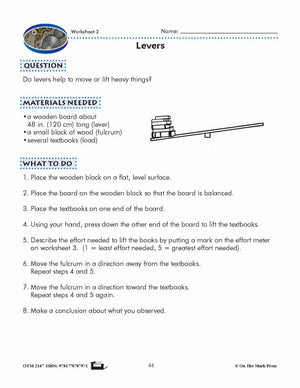 Levers Grade 4 Lesson & Worksheets