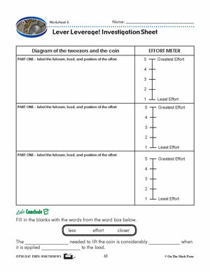 Levers Grade 4 Lesson & Worksheets