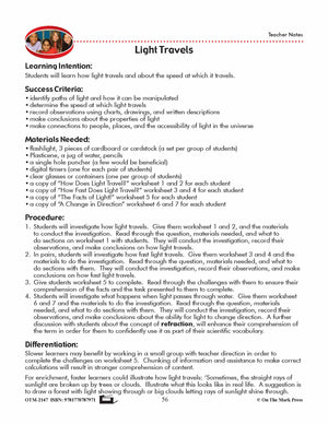 Light Travels Lesson Plan Grade 4