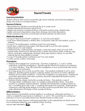 Sound Travels Lesson Plan Grade 4