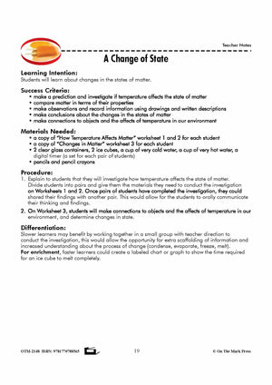 A Change of State Grade 5 Lesson with Experiments: How Temperature affects Matter.