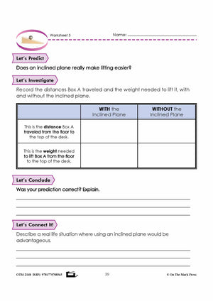 Inclined Plane & Wedge  (Simple Machines - Part One) Grade 5 Lesson with Experiments