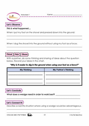 Inclined Plane & Wedge  (Simple Machines - Part One) Grade 5 Lesson with Experiments