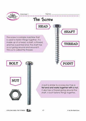 Screw & Lever (Simple Machines - Part Two) Grade 5 Lesson with Experiments