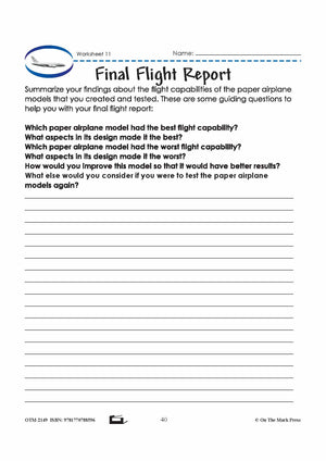 Parts of a Plane Grade 6 Lesson with Experiments