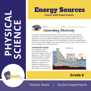 Energy Sources Grade 6 Lesson with Experiments