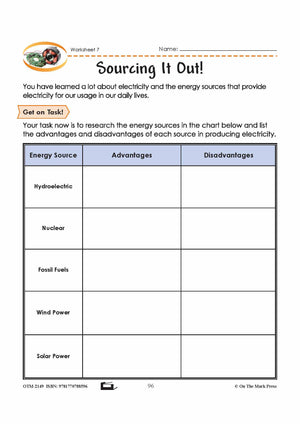 Energy Sources Grade 6 Lesson with Experiments