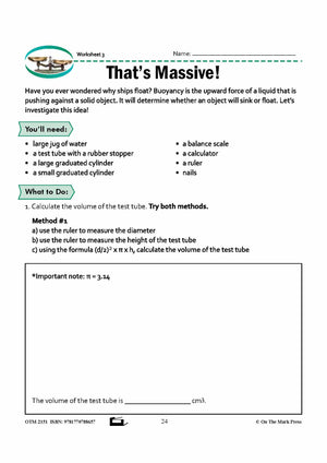 Mass, Volume, Density Grade 8 Lesson with Experiments