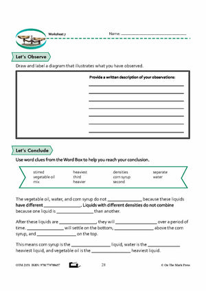 Mass, Volume, Density Grade 8 Lesson with Experiments