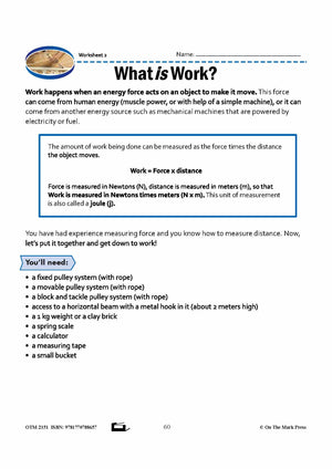 The Relationship Between Work, Force, and Distance Moved Grade 8 Lesson with Experiments