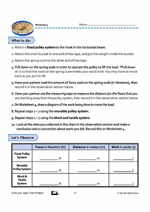 The Relationship Between Work, Force, and Distance Moved Grade 8 Lesson with Experiments