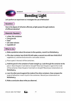Behavior of Light Grade 8 Lesson with Experiments