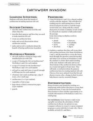 Earthworm Invasion! Lesson Plan Grade 2