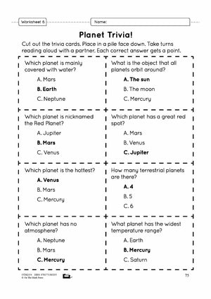 Our Solar System Lesson Plan Grade 3