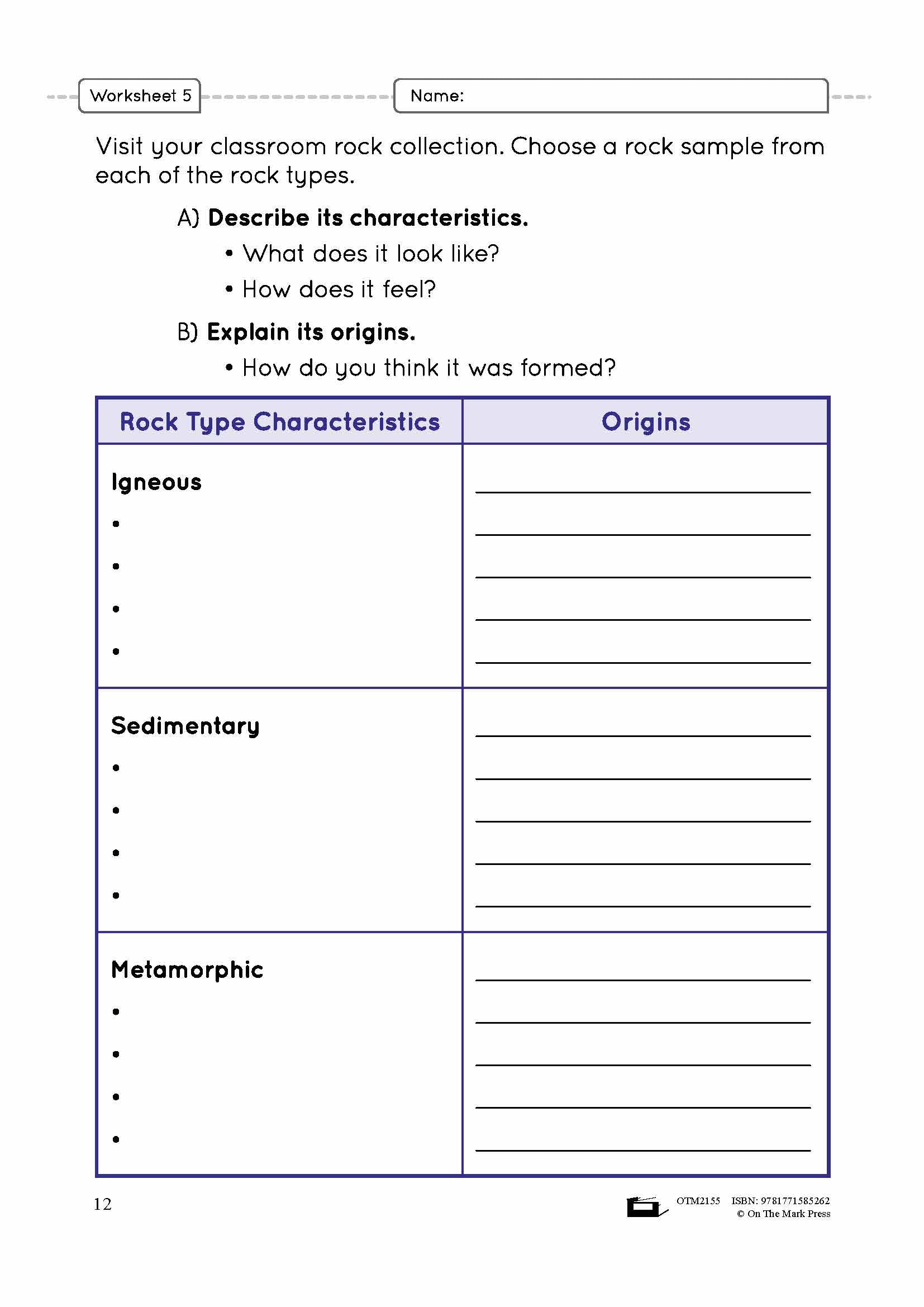 Rock Types Lesson Plan Grade 4